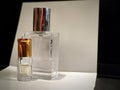 Image of two transparent perfume bottles Royalty Free Stock Photo