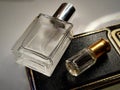 Image of two transparent perfume bottles Royalty Free Stock Photo