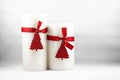 An image of white Christmas candles