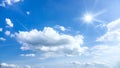 Typical beautiful blue sky sun clouds background Royalty Free Stock Photo