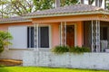 Image of a pink Florida House barrel roof tile and patio Royalty Free Stock Photo