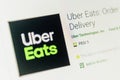 Uber Eats App Icon. Selective focus.