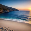 Unbelievable spring view of Petani Beach. Great sunset on Cephalonia Island, Greece, Europe. Beautiful