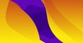 Image of undulating yellow and purple organic forms moving on dark background