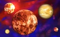 Image of galexy with planets. Royalty Free Stock Photo