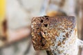 Image of unused rusty metal water pipes Royalty Free Stock Photo