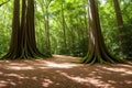 Unusual shape of a tree trunk, Hillsborough River State Park, Florida, USA made with Generative AI