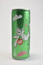 Image of 7UP soft drink with some water drops - Product Photography.