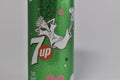 Image of 7UP soft drink with some water drops - Product Photography.