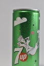 Image of 7UP softdrink with some water drops - Product Photography.