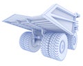 Mining truck isolated on background. 3d rendering - illustration