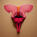 Image of uterus. In vitro fertilization. Collage of the woman reproductive organ made with paper cuts. Color uterus