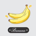 Illustration of a Banana in background