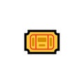 Simple Yellow Ticket Icon Design Royalty Free Stock Photo