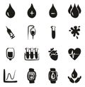 Blood or Blood Pressure Icons Freehand Fill