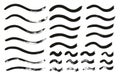 Calligraphy Paint Thin Brush Lines Wavy High Detail Abstract Vector Background Set 121 Royalty Free Stock Photo