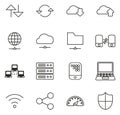 Data Transfer Icons Thin Line Vector Illustration Set Royalty Free Stock Photo