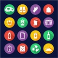 Garbageman Icons Flat Design Circle