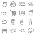 Homeless Life & Culture Icons Thin Line Vector Illustration Set Royalty Free Stock Photo