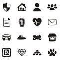 Insurance Policy Icons Freehand Fill Royalty Free Stock Photo