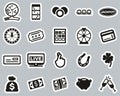 Lottery or Raffle Icons Black & White Sticker Set Big