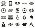 Lottery or Raffle Icons Black & White Set Big