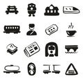 Railroad Icons Freehand Fill Royalty Free Stock Photo