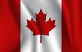 Realistic waving flag of the Waving Flag of Canada, high resolution Fabric textured flowing flag,vector EPS10