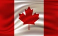 Realistic waving flag of the Waving Flag of Canada, high resolution Fabric textured flowing flag,vector EPS10