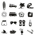 Surfing Icons Freehand Fill Royalty Free Stock Photo