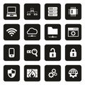 System Administrator Icons White On Black Royalty Free Stock Photo