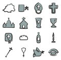 Vatican Icons Freehand 2 Color Royalty Free Stock Photo