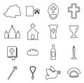 Vatican Icons Thin Line Vector Illustration Set Royalty Free Stock Photo