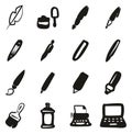 Writing Tools Icons Freehand Fill Royalty Free Stock Photo