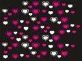 The image is a vector illustration of a seamless pattern of hearts. cdr x25 Royalty Free Stock Photo