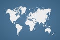 Image of a vector world map with a colorful blue background. Vector illustration. EPS 10. Royalty Free Stock Photo