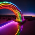 Illuminated Spectrum, A Cosmic Rainbow& x27;s Touch in the Heart of the Desert