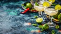 Mexican Cantina with Classic Margaritas and Colorful Decor Royalty Free Stock Photo