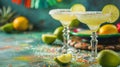 Mexican Cantina with Classic Margaritas and Colorful Decor Royalty Free Stock Photo