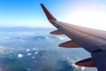 view from airplane window to see sky. Royalty Free Stock Photo