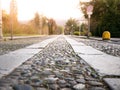 Image of view along copplestone street from bottom perspective Royalty Free Stock Photo