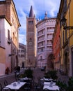 Ancient Piazza Duomo , cathedral and baptistery, Parma Royalty Free Stock Photo