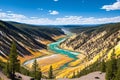 View to Yellowstone River, Yellowstone National Park made with Generative AI Royalty Free Stock Photo