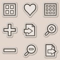 Image viewer web icons set 1, brown sticker