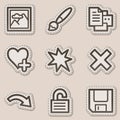Image viewer web icons set 2, brown sticker