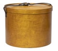 Image of a vintage hatbox isolated on white Royalty Free Stock Photo