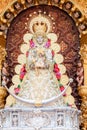 Image of the Virgen del Rocio, La Divina Pastora, The divine shepherdess,inside of the Ermita del Rocio, hermitage