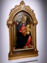 Image of Virgin Mary and Jesus with frame in Hong Kong Museum of Art Royalty Free Stock Photo