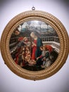 Image of Virgin Mary and Jesus with frame in Hong Kong Museum of Art Royalty Free Stock Photo