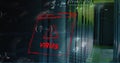 Image of virus text, binary coding and data processing over computer servers Royalty Free Stock Photo